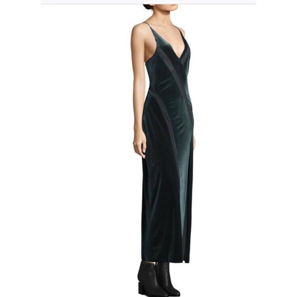 Free People Charcoal Teal Slip Maxi Dress